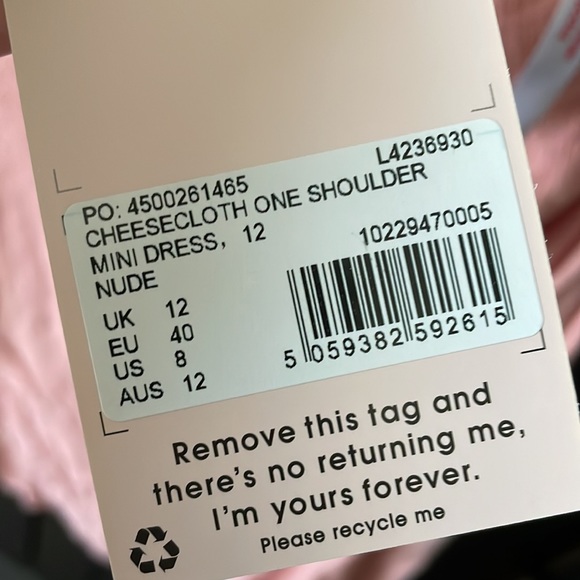 NWT Missguided One Shoulder Swim Cover Up - Picture 5 of 6